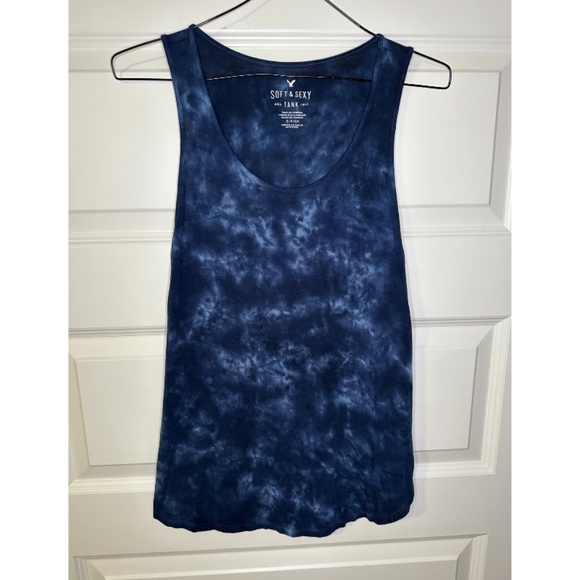 American Eagle Blue Tie Dye Tank Top - Picture 1 of 1